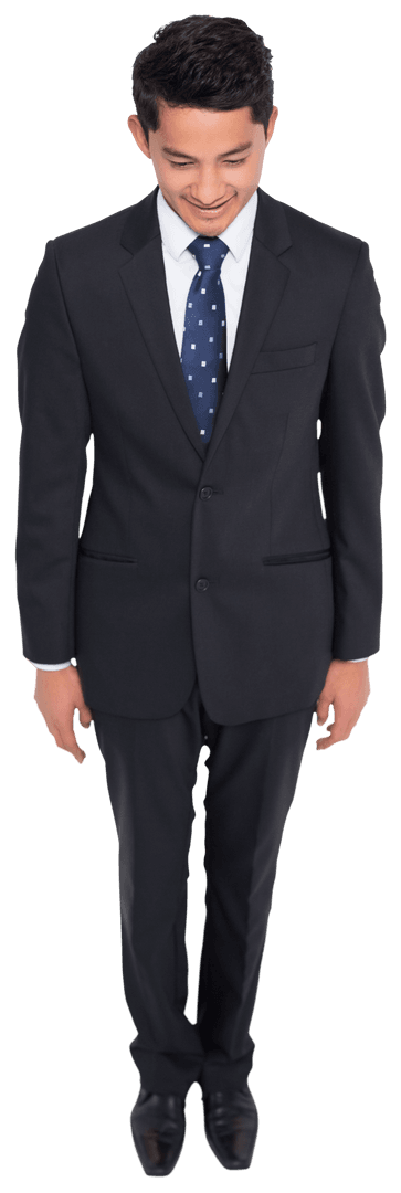Happy Biracial Businessman in Suit Transparent Image Isolated