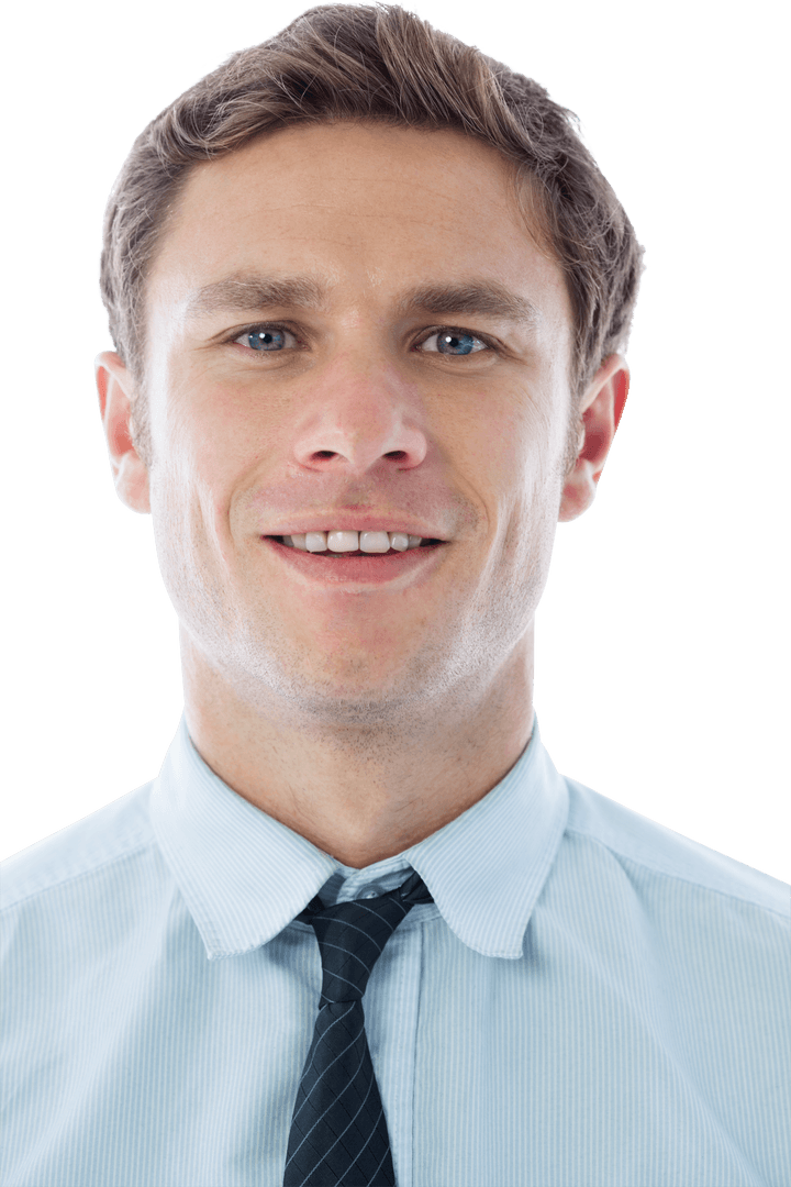 Confident Caucasian Businessman Portrait on Transparent Background