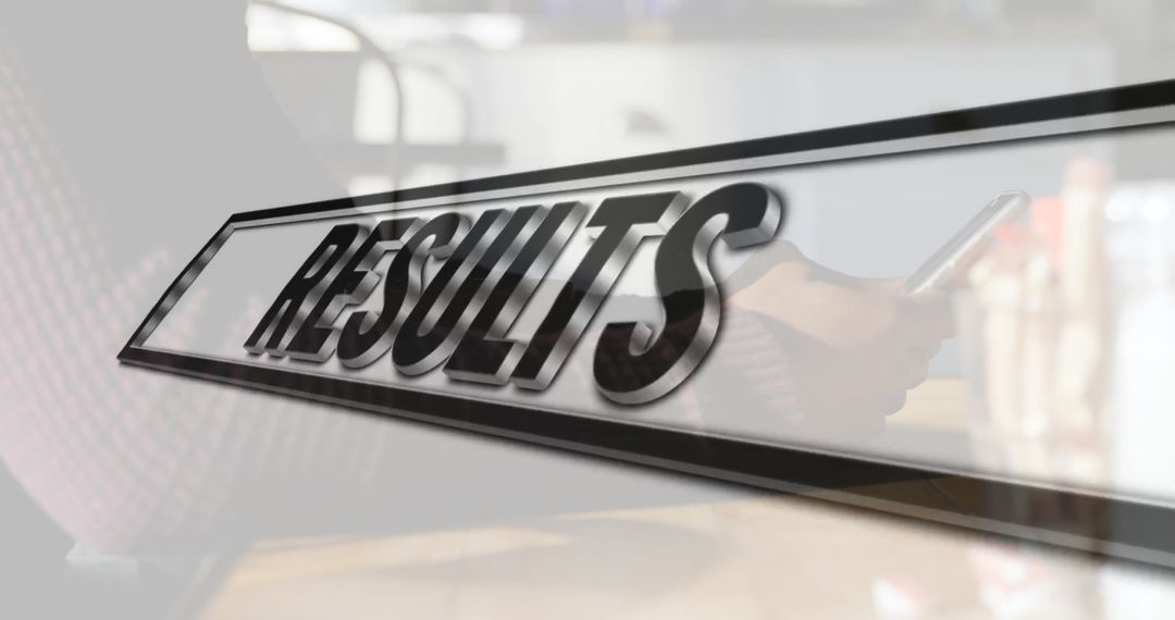 3D Results Text Hovering Over Cafe Workspace