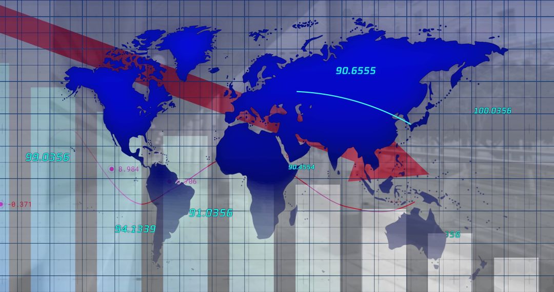 Global Financial Trends with Arrow Indicating Economic Shift