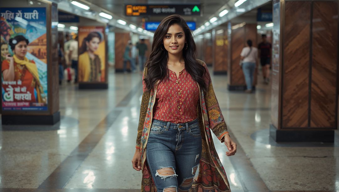 Confidence in Motion: Casual Fashion Walks Through Modern Transit Space