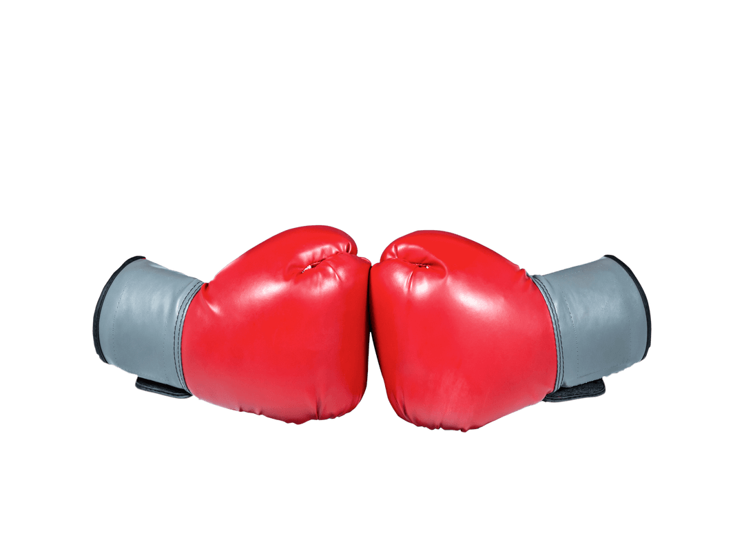 Red Boxing Gloves on Transparent Background Isolated
