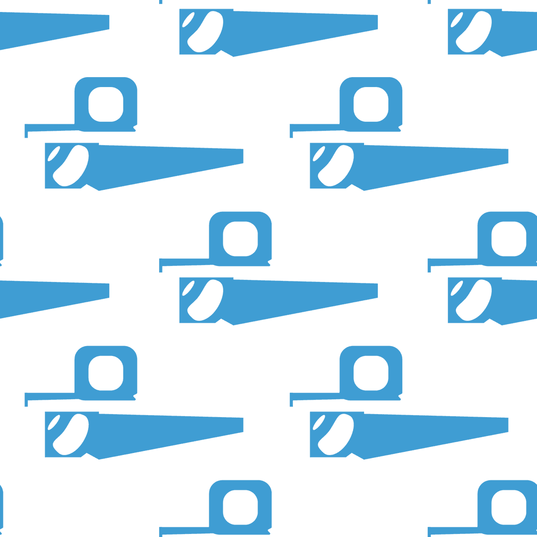Blue geometric tool pattern on transparent polypropylene