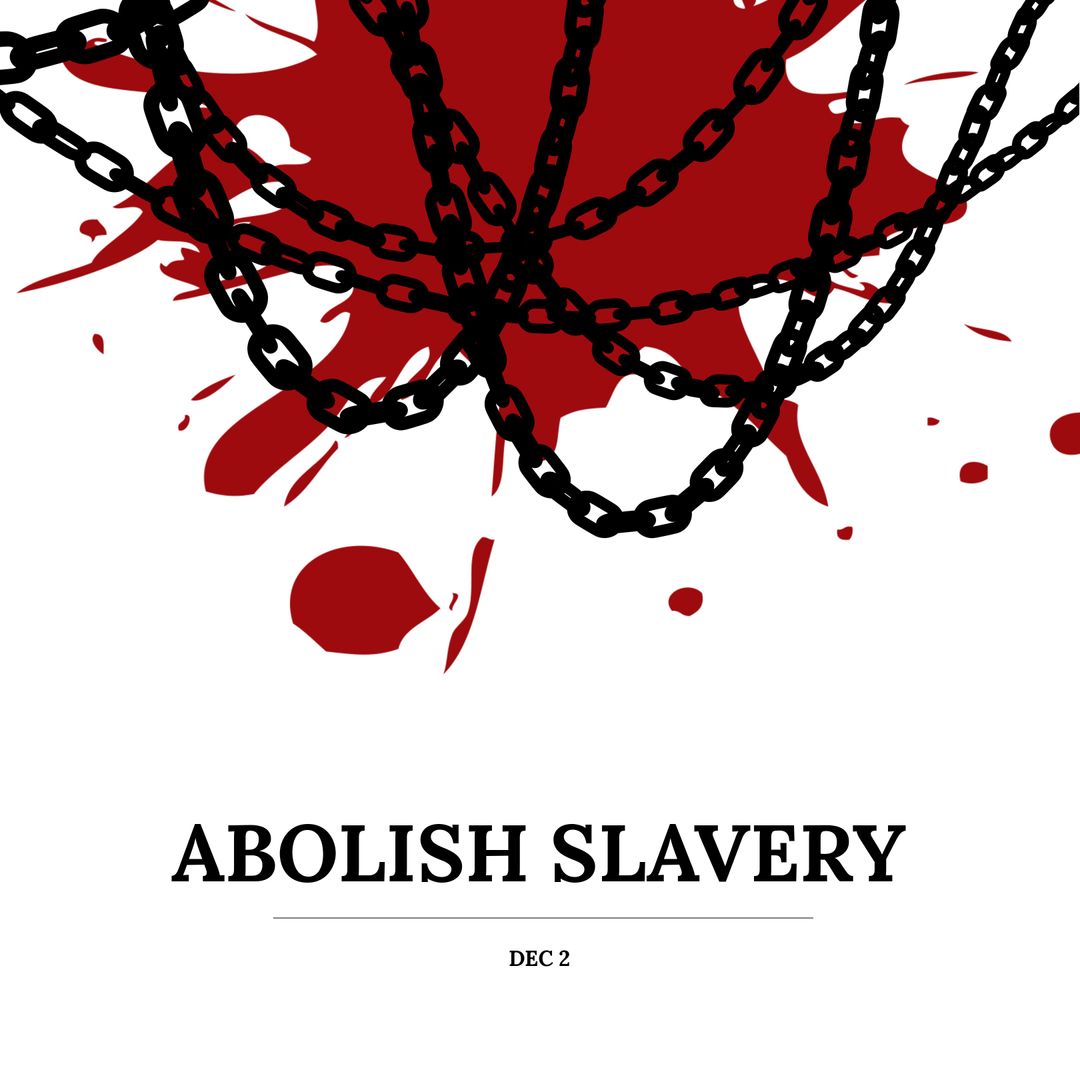 Blood Stained Chains Illustrating Call for Abolishing Slavery