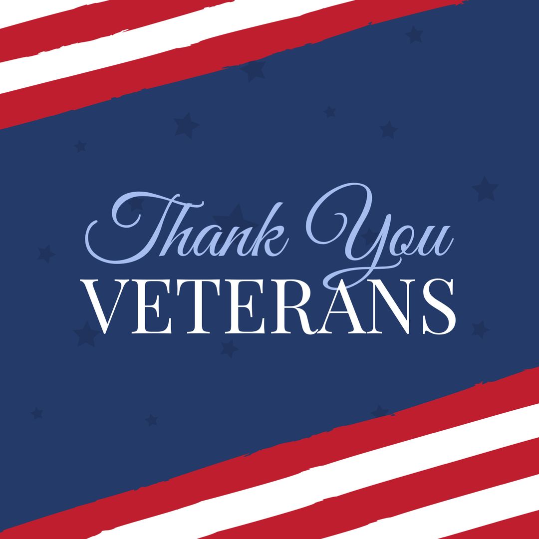 Thank You Veterans Patriotic Banner with American Flag Design