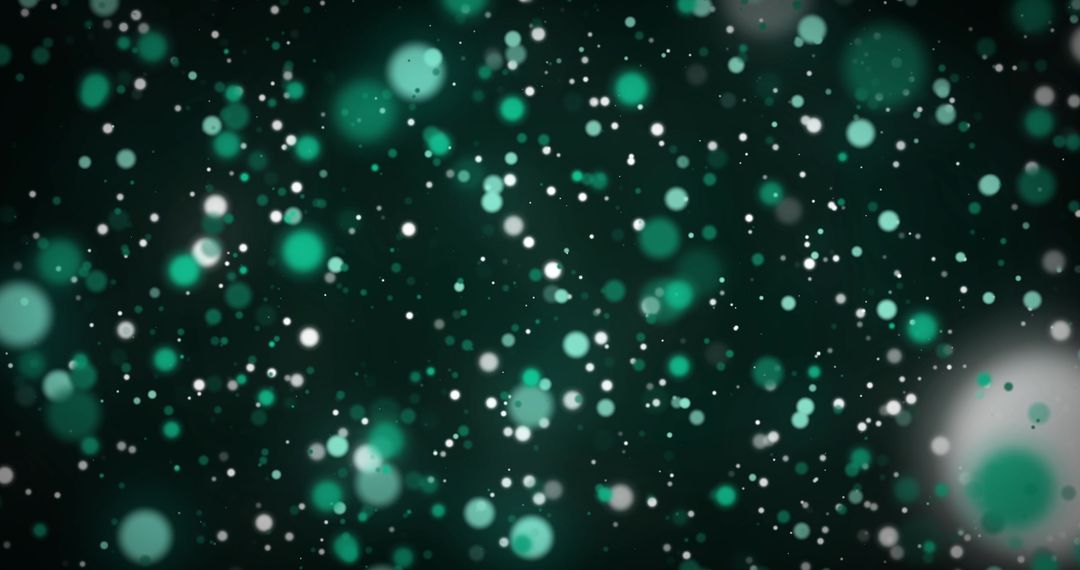 Glowing Green Light Particles on Deep Green Background