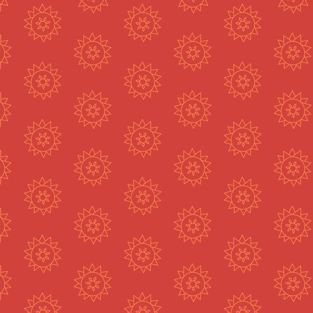 Transparent Yellow Star Pattern on Bold Red Background