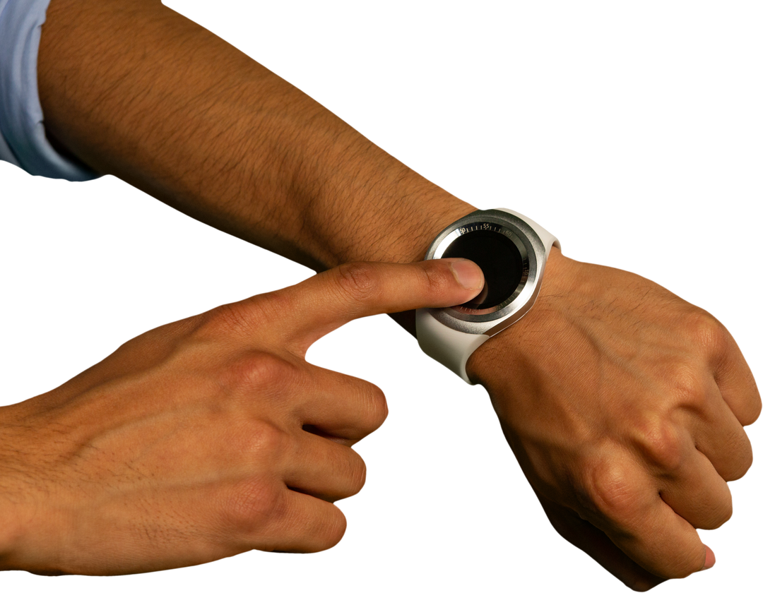 Transparent Smartwatch Interaction Displaying Modern Technology - Download Free Stock Images Pikwizard.com