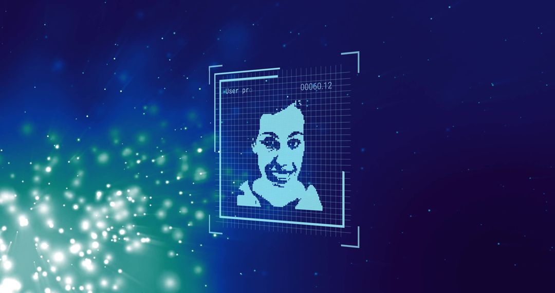 Digital Face Recognition Technology Interface Concept