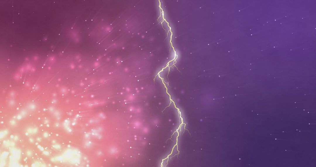 Dynamic Lightning Bolt in Vivid Night Sky