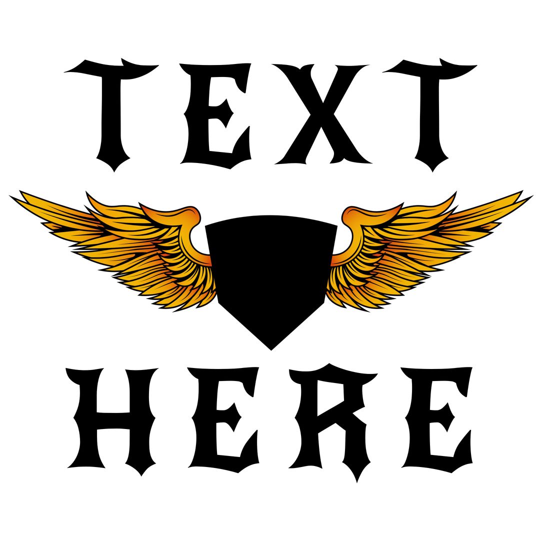 Bold Shield with Fiery Wings Emblem Design