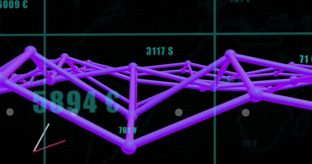 Vibrant 3D Financial Graphs for Stock Market Analysis and Trading