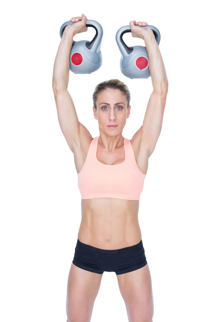 Athletic Woman Lifting Kettlebells in Transparent Background - Download Free Stock Images Pikwizard.com