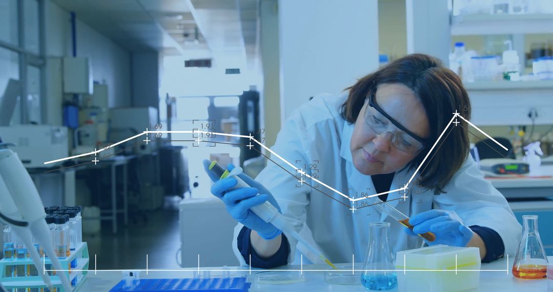 Scientist Performing Experiment in Laboratory with Micropipette