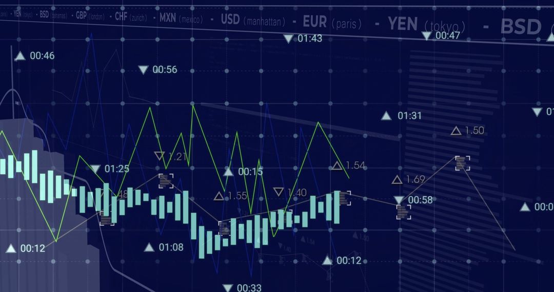 Digital Financial Data Analysis on Dark Background