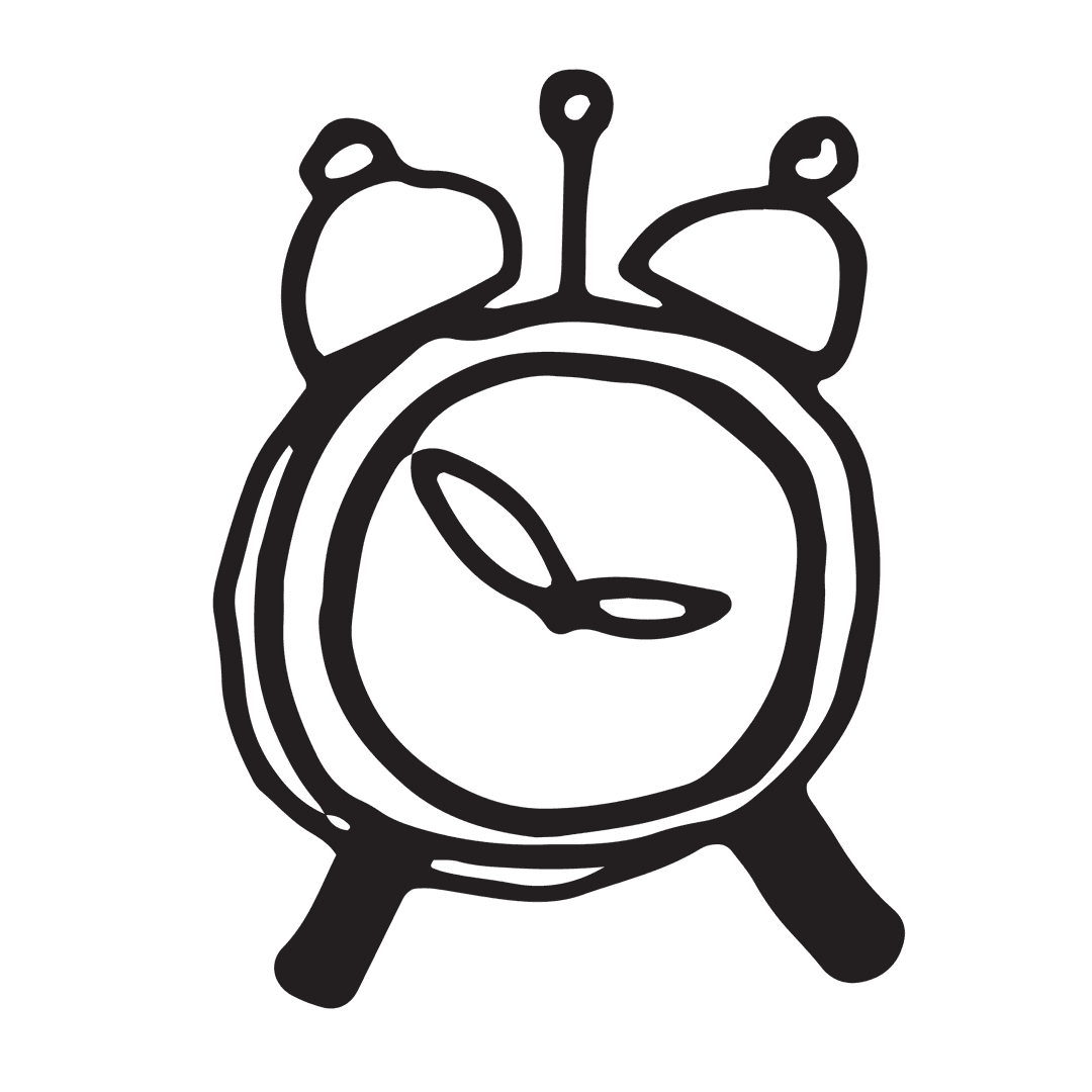 Simple Hand-Drawn Alarm Clock Illustration on Transparent Background