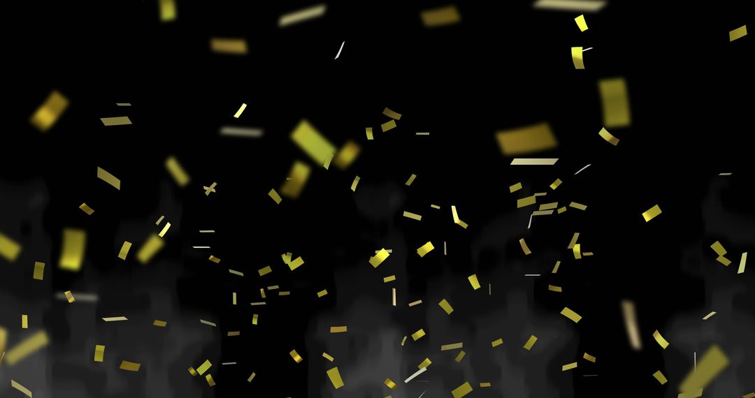 Gold Confetti Falling Celebration on Black - Free Images, Stock Photos and Pictures on Pikwizard.com