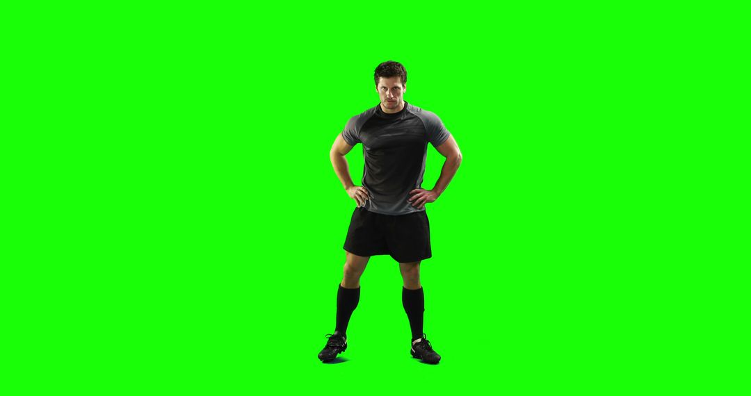 Athletic Man Standing Confidently on Green Screen - Free Images, Stock Photos and Pictures on Pikwizard.com
