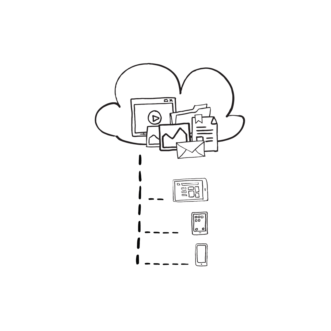 Transparent Illustration of Digital Cloud Data Storage Networking