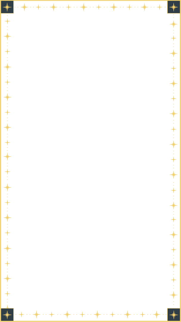 Golden Star Frame on Transparent Background for Elegant Design