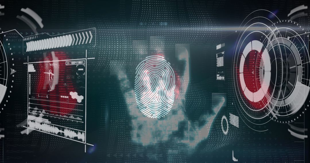 Digital Biometric Hand Scan with Futuristic Interface Effects