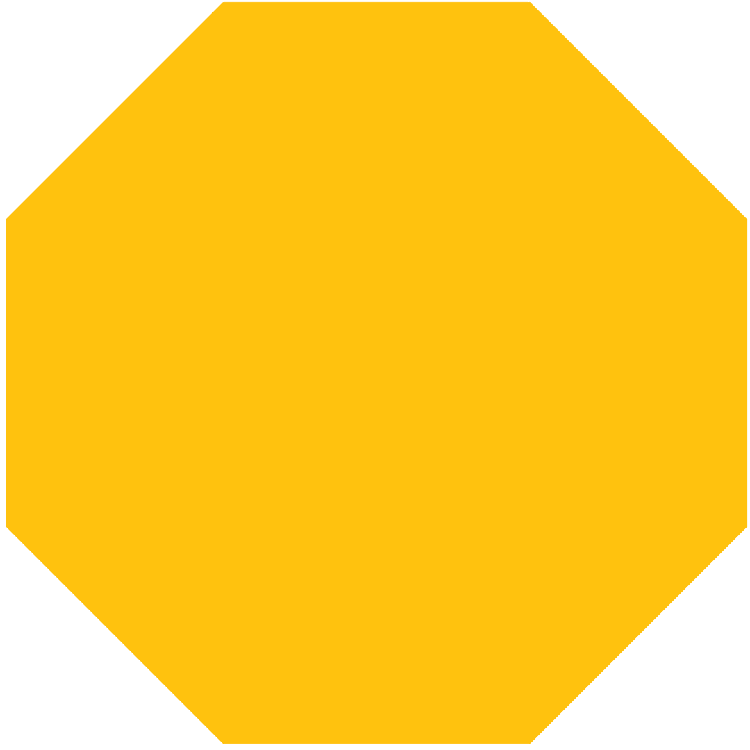 Large Yellow Octagon on Transparent Background for Design