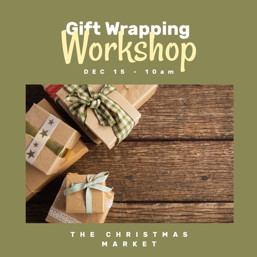 Gift Wrapping Workshop Holiday Invitation Design