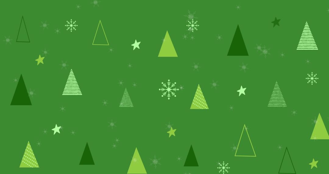 Christmas Tree and Snowflakes on Green Background Vector Illustration - Free Images, Stock Photos and Pictures on Pikwizard.com