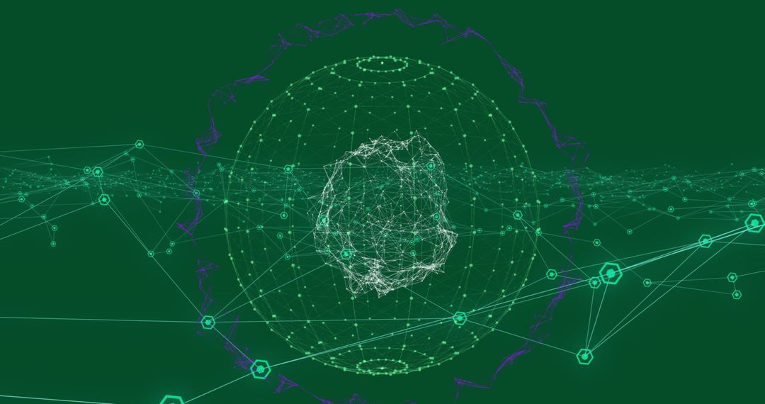 Global Network Sphere on Dynamic Green Background