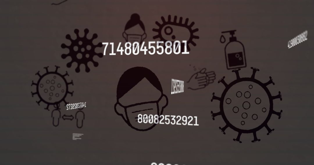 COVID-19 Conceptual Illustration with Floating Numbers