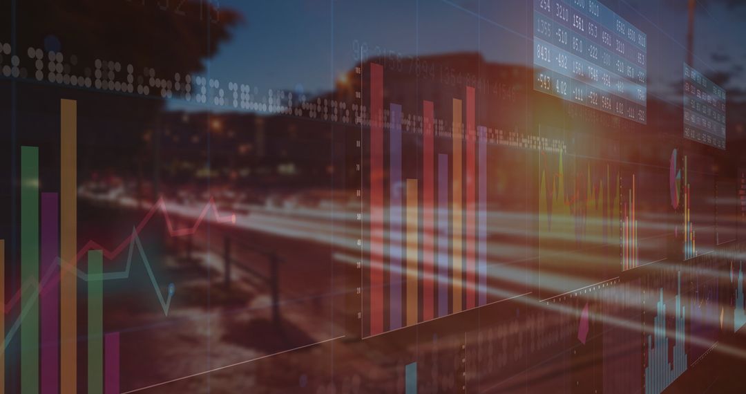 Futuristic Urban Data Visualization at Night