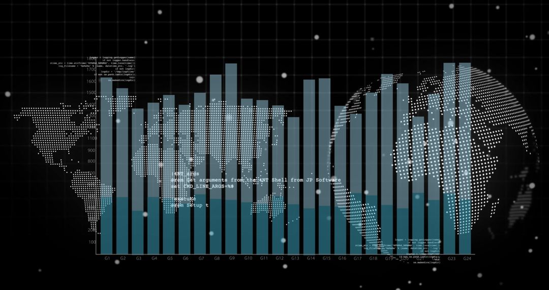 Digital Data Processing on World Map with Graph Visualization - Free Images, Stock Photos and Pictures on Pikwizard.com