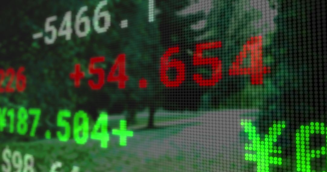 Digital Financial Data with World Map Overlay