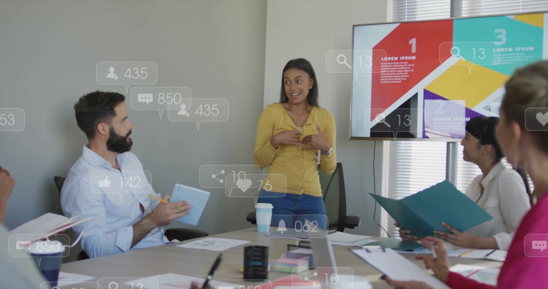 Modern Business Team Engaging in Digital Marketing Discussion