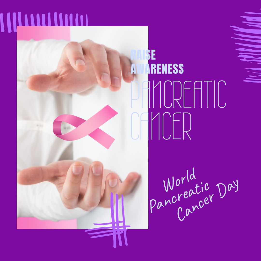 World Pancreatic Cancer Day Awareness Graphic with Pink Ribbon - Download Free Stock Templates Pikwizard.com