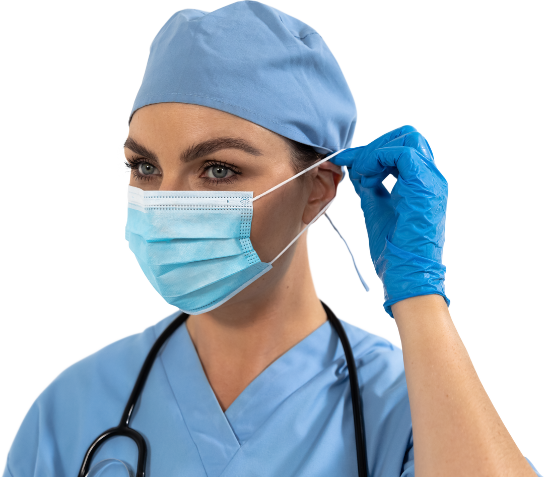 Transparent Health Worker Wearing Mask, Gloves and Stethoscope - Download Free Stock Images Pikwizard.com