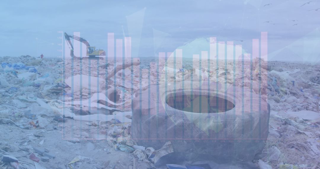 Digital Data Analysis Superimposed on Waste Landfill
