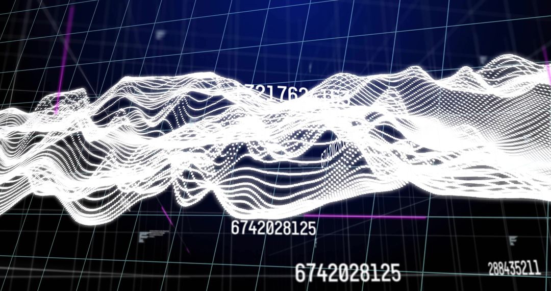 Digital Waveform on 3D Grid with Numerical Accents