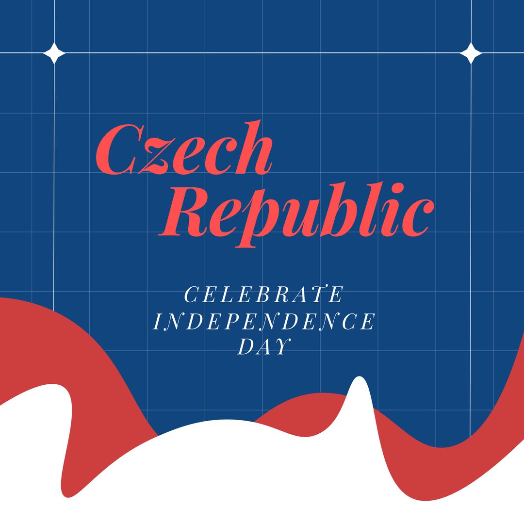 Czech Republic Independence Day Celebration Design with Red and Blue Elements