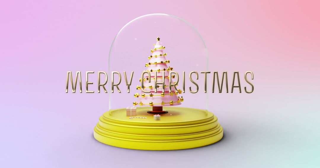 Stylish Merry Christmas Text with Decorated Snow Globe