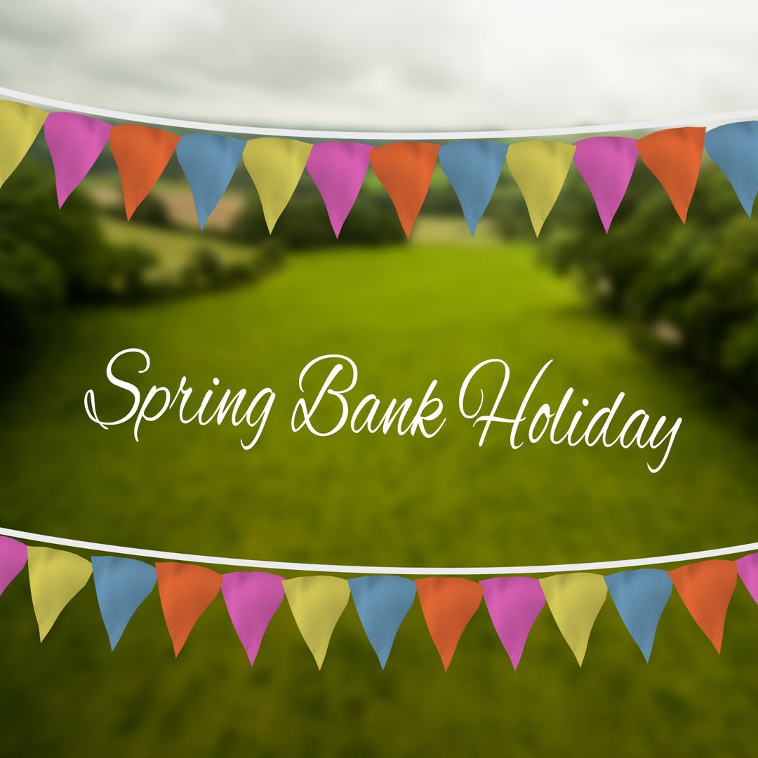 Spring Bank Holiday Celebration with Colorful Bunting Festivity