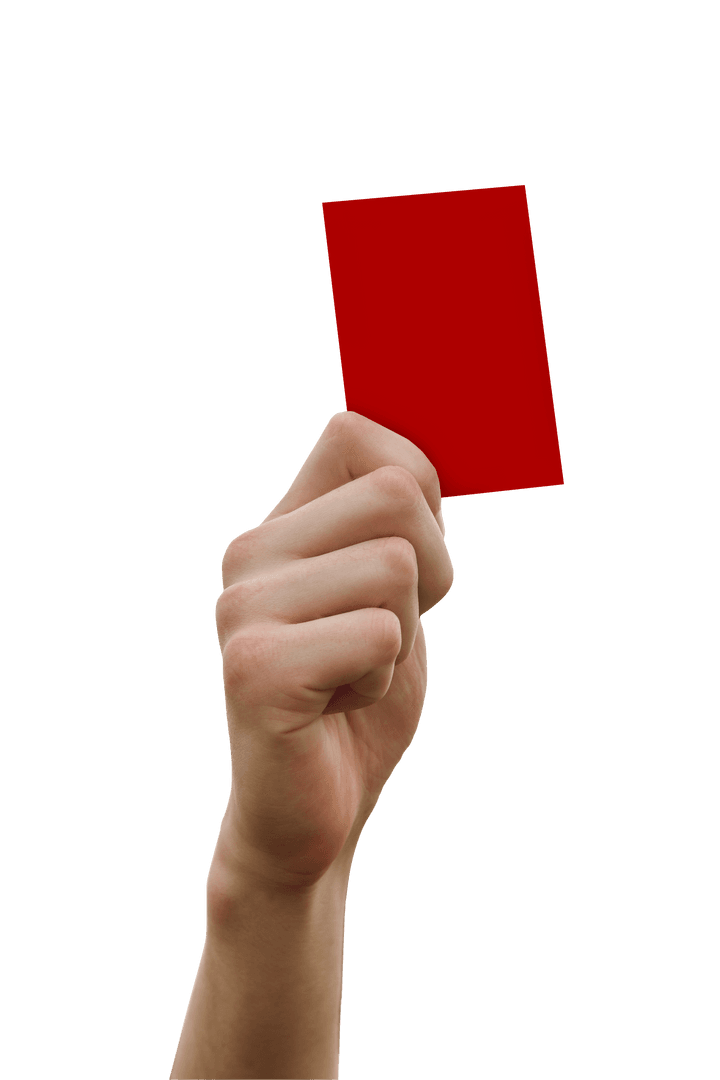 Transparent Background Hand Holding Red Card
