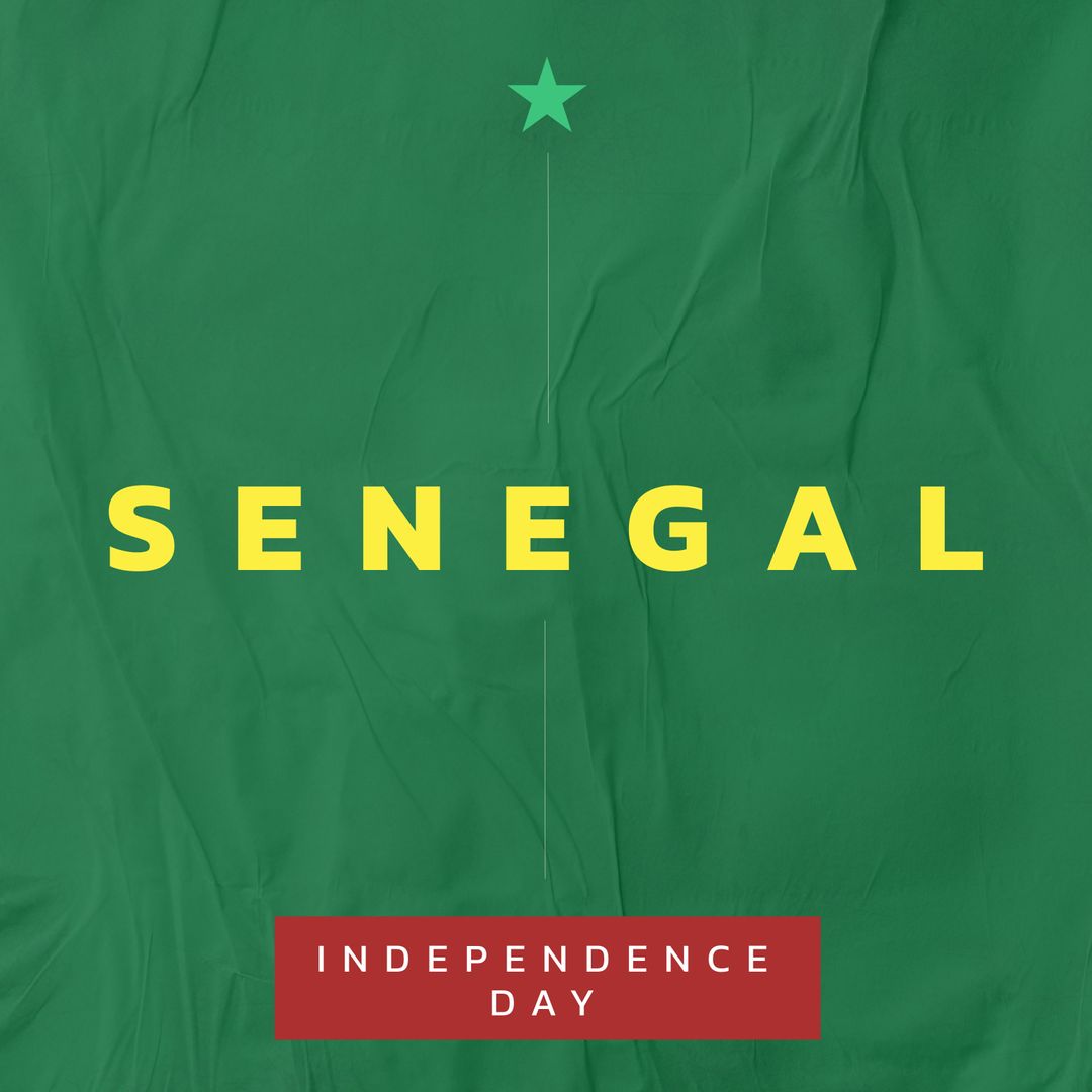 Senegal Independence Day Poster with Green Background - Download Free Stock Templates Pikwizard.com