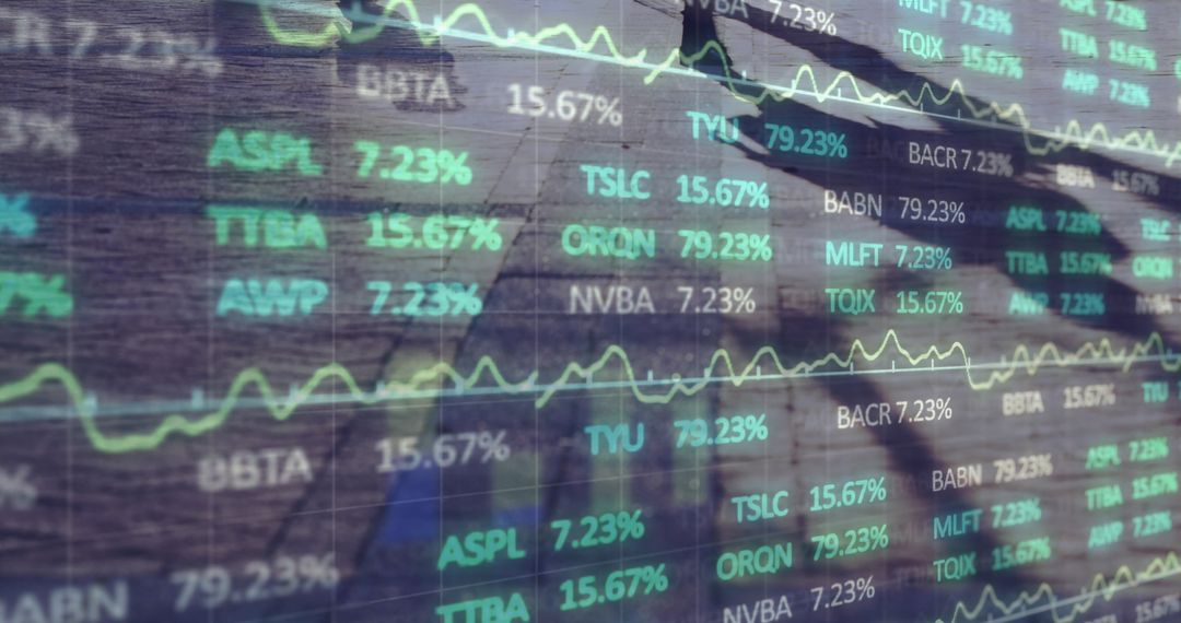 Dynamic Financial Data Overlay Reflected on Urban Architecture