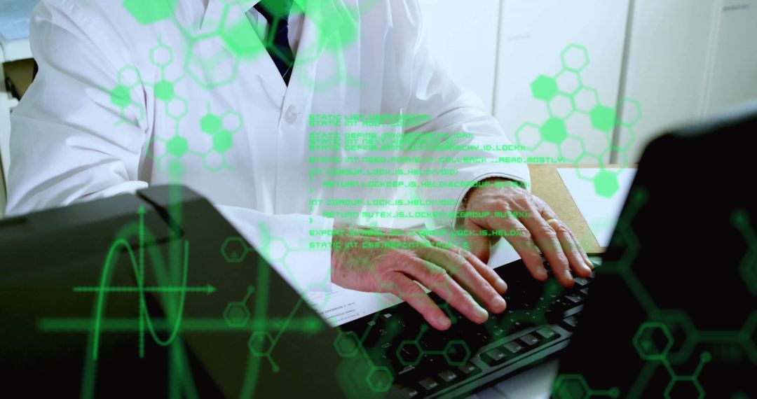 Caucasian Scientist Engaged in Data Analysis at Laboratory