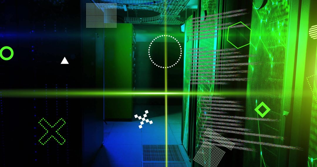 Digital data processing with geometric patterns and scanner beams