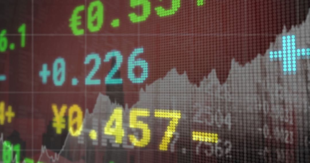 Global Financial Data Displayed Over Urban Landscape