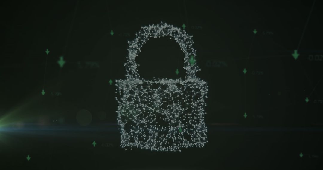 Digital Padlock Symbolizing Cyber Security Network