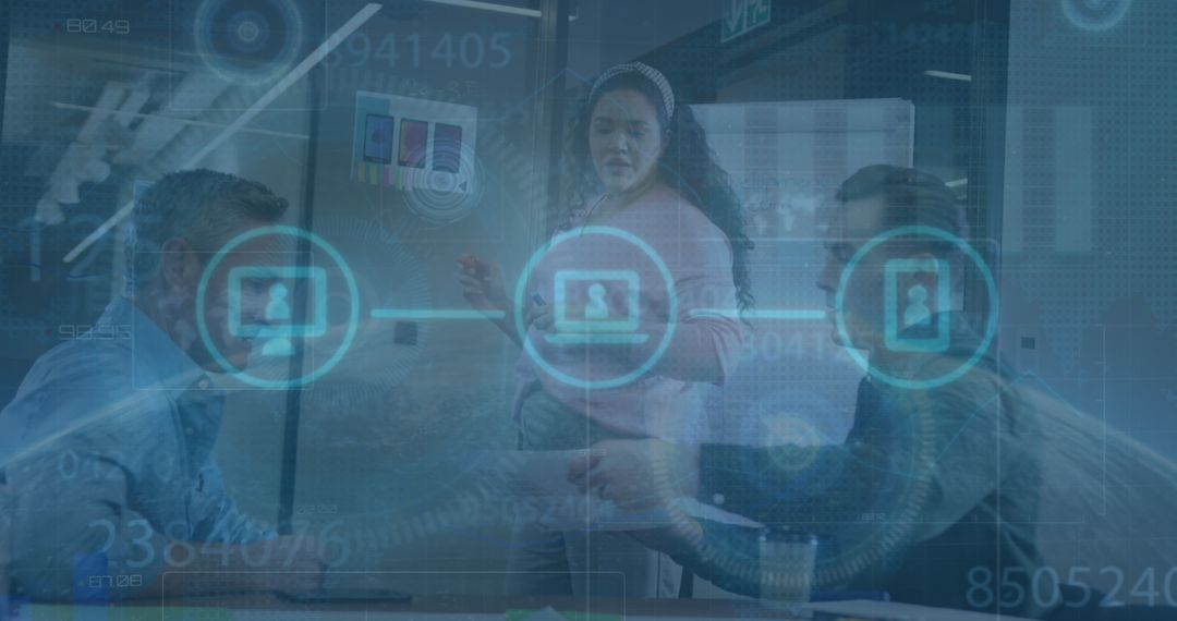 Financial Data Visualization Business Collaboration in Modern Office