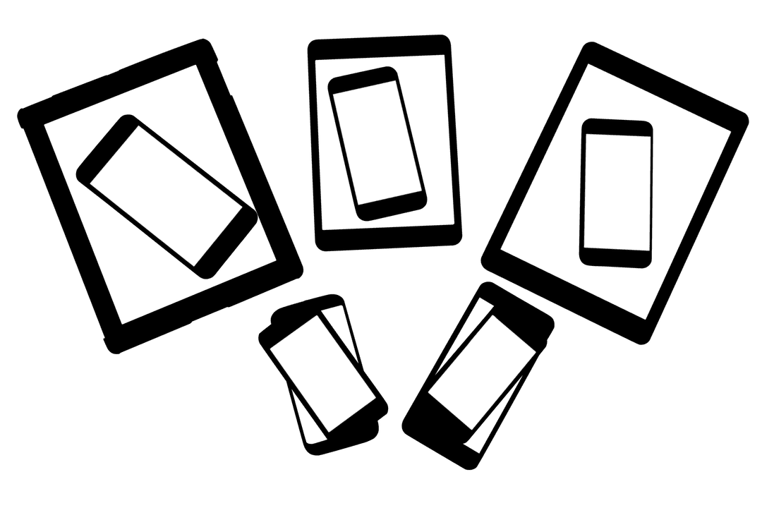 Transparent Smartphones and Tablets Illustration for Tech Designs